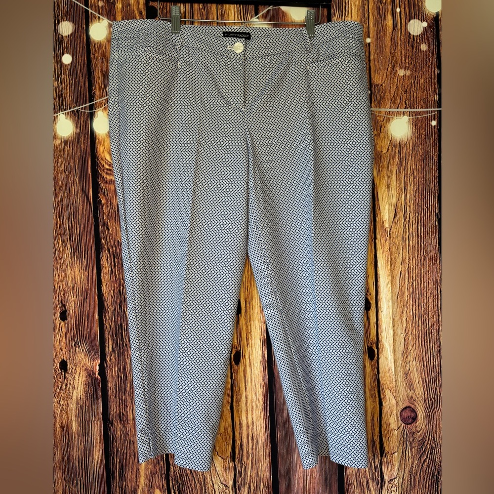 Hilary Radley Blue and White Patterned Pants